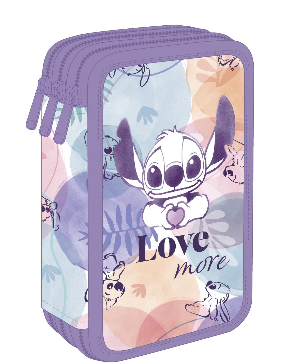 Ученически несесер с пособия Coolpack - Jumper 3 - Stitch Pastel